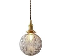 V-intage Hanging Lamp Pendant Light Fixtures Japanese Glass Chandelier with Globe Lamp Shade Compatible with Living Room Bedroom Kitchen Brass Finish,Hanging Lights