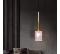 V-intage Pendant Light Post Modern Glass Chandelier Bedroom Bedside Simple Light Full Copper Water Single Net Red Restaurant Bar Hanging Lamp