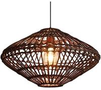 V-intage Rattan Basket Chandeliers Hollow Lamp Shade Bird Cage Shape Handmade Cage Pendant Lights Boho Style E27 Ceiling Light Fixture,Minimalist Style