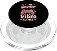 V Is For Video Games Funny Valentine Gamer Valentines PopSockets PopGrip for MagSafe