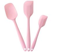 V-Kitpater Silicone Spatula Set for Cooking Baking and Mixing, Food Grade Rubber Spatulas, High Heat Resistant for Nonstick Cookware, Dishwasher Safe BPA-Free, Pink Kitchen Utensils, Pack of 3