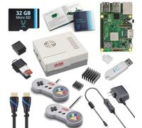 V-Kits Raspberry Pi 3 Model B+ (B Plus) Retro Arcade Gaming Kit with 2 Classic USB Gamepads [2018 Model]