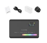 V L 120 RGB Video Light Pocket LED On Camera Lights Built In 3100mAh Rechargeable Battery 360 Full Color 20 Effects ≥95 2500 9000K Panels For Iluminacion Para (Black, 18x14cm)