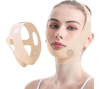 V Line Face Lift Tape, Face Slimming Chin Strap Lipo Compression Garment Mentonera Facial Breathable Reusable, Facial Slimming Bandage Facial Slimming Device Trainer for Sleeping (Skin tone, Graphene)