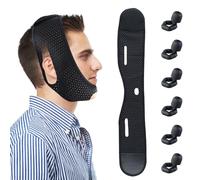V Line Face Lifting Chin Mask Effect, Anti Snoring Chin Strap, Chinology Double Chin Lifting Mask for Sleeping, Breathable Fabric Jawline Shaper for Women, Men, Reusable, Black