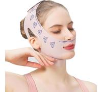 V-Line Face Mask, Reusable Double Chin Remover Lifting Mask, V-shaped Face Slimming Belt for Skin Tightening and Face Contouring, Butterfly Print