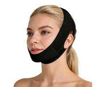 V Line Lifting Mask, Face Lifting Mask Black, Double Chin Lifting V Line Mask, Reusable Anti-Sagging Strap for Jawline Lifting, Comfortable & Adjustable Design,Reusable Face Strap for Women & Men