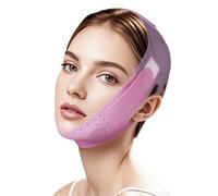 V-Line Sculpting Face Mask - Silicone Chin Strap for Jawline Tightening & Double Chin Reduction (23-27 Inches) (rose pink)