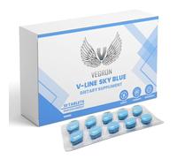 V Line Sky Blue 10 | Stamina & Energy Tablets for Men | Pills for Men UK | Korean Ginseng | Fast-Acting Tribulus Terrestris Herbal Supplements & Stamina | Long-Lasting Results