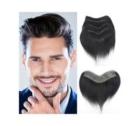 V Loop Frontal Hairline Invisible Hairpiece Human Hair Men Toupee Full PU Base Forehead(16x1.5cm)