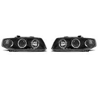 V-MAXZONE PARTS Headlights VR-1537 Front Lights Car Lamps Car Lights Headlamp Headlamps Driver And Passenger Side Complete Set Headlight Assembly Angel Eyes Black compatible with Seat Leon