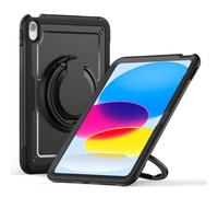 V-MOTA 10.9 Inch E-Reader Honeycomb Breathable Cute Case Compatible with iPad 11th A16 2025 and 10th 2022 A2696 A2757 A2777, Rotatable Kickstand Bracelet Protective Cover (Black)