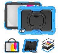 V-MOTA 10.9 Inch Flat protect Cute Silicone Compatible with iPad 11th A16 2025 and 10th Generation 2022 A2696 A2757 A2777, Rotatable Kickstand Bracelet Protective Cover (Light Blue)