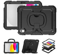 V-MOTA 10.9 Inch Flat Protect Spider-Man Cute Silicone Compatible with iPad 10th Generation 2022 A2696 A2757 A2777,Rotatable Kickstand Bracelet Protective Cover (Black)