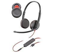 V-MOTA Ear Pads Compatible with Plantronics Blackwire 3200 3210 3220 3215,3225 USB 209747-101 Headse,BW3215 BW3225,Replacement Cushions Replace Part (1 Pair) (Leather Black)