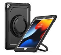 V-MOTA Flat Protect Spider-Man Cute Silicone Compatible with iPad 7th 8th 9th (2019/2020/2021) Generation 10.2 inch; Rotatable Kickstand Bracelet Protective Cover (Black)