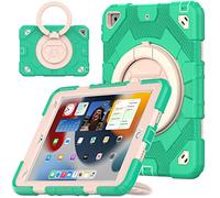 V-MOTA Flat Protect Spider-Man Cute Silicone Compatible with iPad 7th 8th 9th (2019/2020/2021) Generation 10.2 inch; Rotatable Kickstand Bracelet Protective Cover (Light Blue Gray)