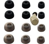 V-MOTA Silicone Ear Tips, Replacement for Jabra Elite Series 2/3/65t/75t/7 Pro, Active 65T ANG 75T Headsets, 2 Sets L/M/S, Black (Black + Grey)