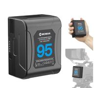 V Mount Battery, Moman Power 95 Mini V Lock Batterys 95Wh 6450mAh 14.8V with 2×D-TAP/USB-A/BP Output, small portable for Sony Canon Camera BMPCC Camcorder Dslr Monitor LED, V-Mount-Dtap-Mini-Battery