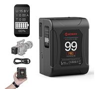 V Mount Battery, Moman Power 99 Pro V-Lock Portable Battery 99Wh/6875mAh with D-TAP/USB-C/A Output, Premier OLED with Time Display for BMPCC Camcorder, Mini-Batteries-V-Mount-Blackmagic