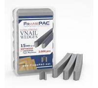 V Nails for Softwood Picture Frames - 15mm (9/16 Inch) - [2000 V-Nail Pack, Stacked] - Universal (UNI) - Ultra Strong Vnail Wedges for Picture Framing - Joining Picture Frame Corners