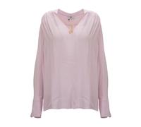 V-neck Blouse with Necklace - female - Elisabetta Franchi - Blouses - Pink - XL - Blouses & Shirts XL