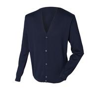V Neck Button Fine Knit Cardigan Henbury Navy S