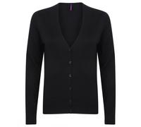 V-Neck Button Up Cardigan Henbury Black M