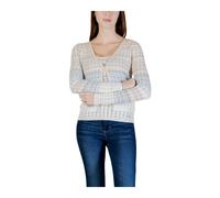 V-Neck Button-Up Long Sleeve Cardigan, female, Guess, Cardigans, Beige, M, Knitwear M