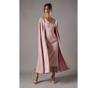 V Neck Cape Midi Dress Coast Pink 10