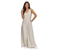 V-neck jumpsuit for women Makadamia Beige 42