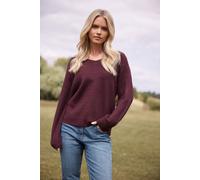V-Neck Knitted Jumper M&Co Purple 16-18
