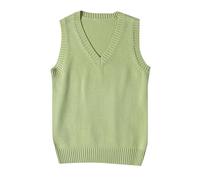 V Neck Knitted Sweater Vest for Teen Girls Casual Pullover Top 2t Sweater Vest Boys Green
