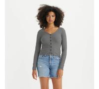 Levi's Women's Long Sleeve Top Muse with V-Neck, Slim Fit, Black (Vanilla Stripe Cavia), M