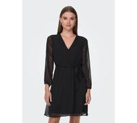 V-Neck Mini Dress Black