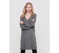 V-Neck Mini Jumper Dress Dark Grey