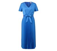 V Neck Satin Dress with Ruffled Sleeves Women COMMA Bleu 34