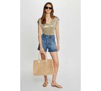 V-Neck Short Sleeve T-Shirt Gold-Coloured