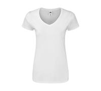 V-neck T-shirt Fruit of the Loom Iconic 150 Blanc XS