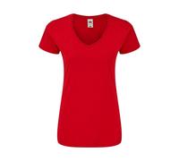 V-neck T-shirt Fruit of the Loom Iconic 150 Rouge L