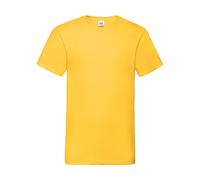 V-neck T-shirt Fruit of the Loom Valueweight Jaune 2XL