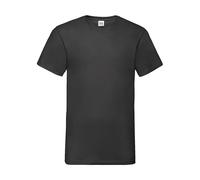 V-neck T-shirt Fruit of the Loom Valueweight Noir 3XL