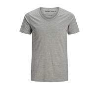 Jack and Jones Basic V-Neck Short Sleeve Men's T-Shirt Light Grey Melange Small