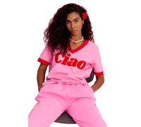 V-neck T-shirt She is Sunday Ciao Rose L