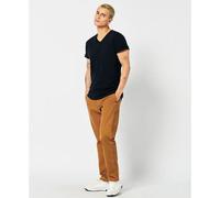 V-neck T-shirt with embroidered logo in organic cotton Superdry 1 Bleu S