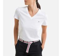 Tommy Hilfiger Women’s Short Sleeve V-Neck Heritage T-Shirt, White (Classic White), XS