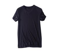 V Neck T Shirts for Men UK Modal Pyjama Tops Summer Casual Short Sleeve Sleepwear Plain Colour Lightweight Pj T-Shirts Regular Fit Ultra Soft Nightwear Men's Comfortable Homewear