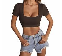 V Neck T Shirts for Women UK Women Vest Top Loose Fit Elasticated Waist Sleeveless Casual Summer Tank T-Shirt Blouse Cat Tops for Women UK Tee (Brown, M)