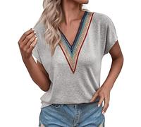 V Neck T Shirts for Women UK Yoga Tops Activewear Workout Clothes Open Back Fitness Tank Tops for Women Yoga Tops for Women UK Below Hip Top (GY1, M)