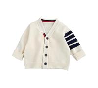 V-Neck Toddler Cotton Cardigan Baby ine Knit Coat Lightweight Button Up Sweater erino Wool Soft Long Sleeve Knit Sweater Open Front School Cardigans for Outdoor (Beige, 18-24 Months)